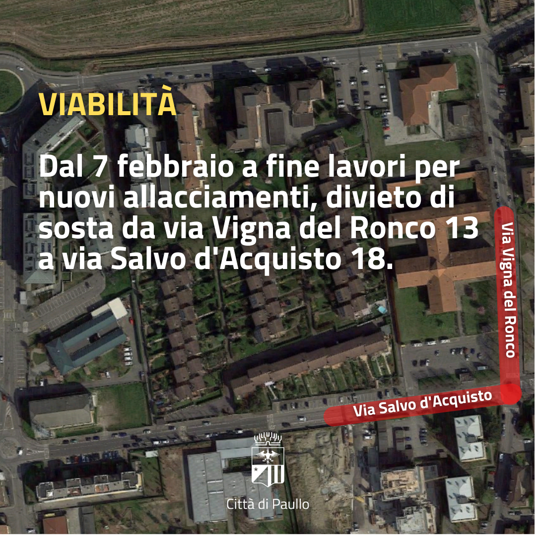 Modifica alla viabilità in via Vigna del Ronco/Salvo d'Acquisto