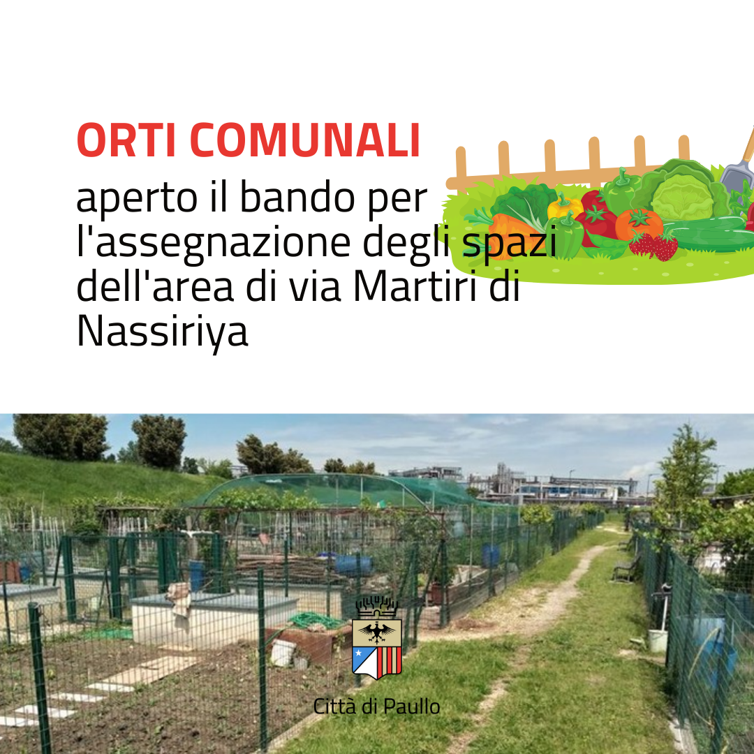 Bando per l'assegnazione di orti comunali