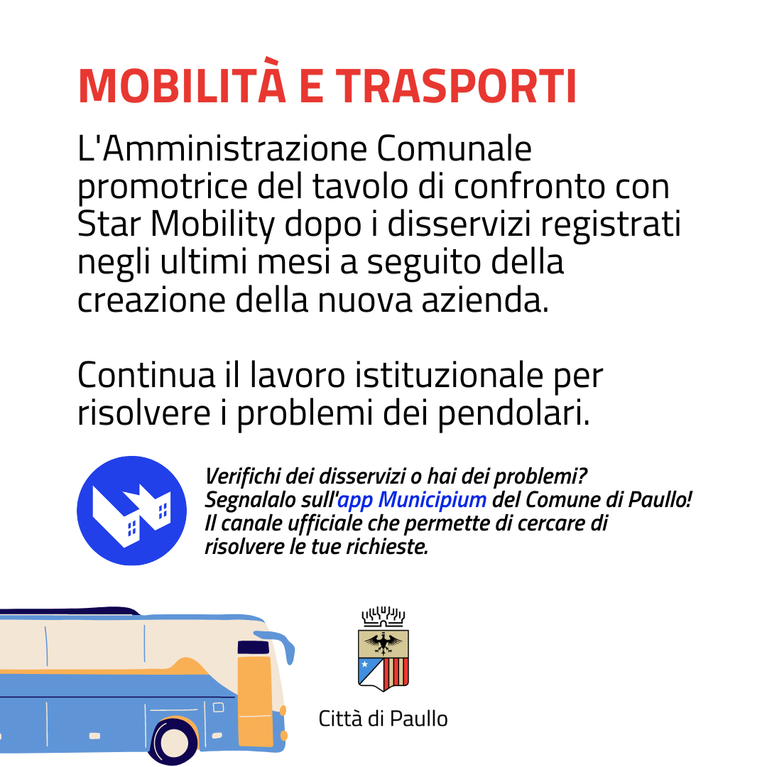 Incontro con Star Mobility per i disservizi sui traporti pubblici