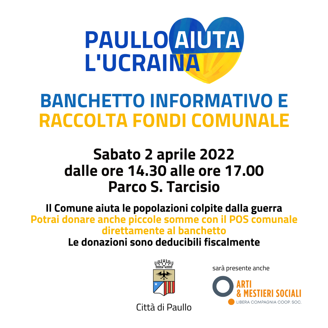 Banchetto informativo sull'Ucraina e raccolta fondi