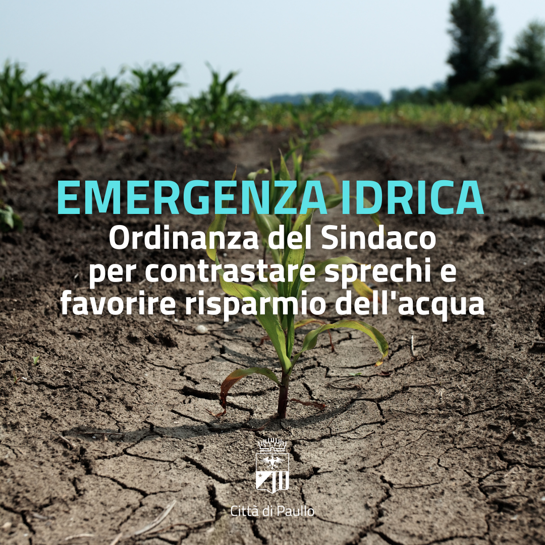 Ordinanza sindacale sull'emergenza idrica