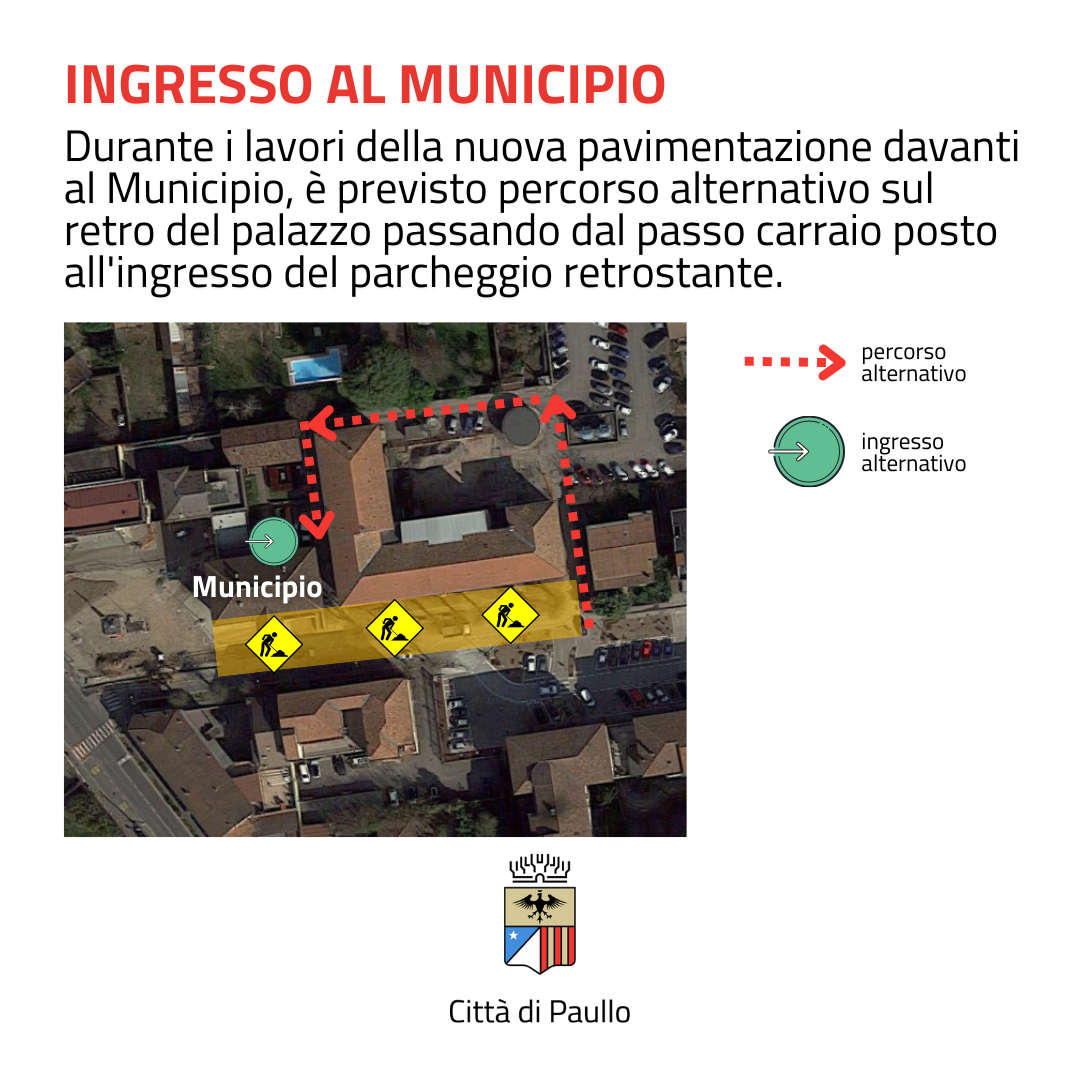 Percorso alternativo per accesso a Municipio