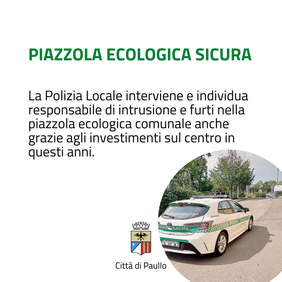 Polizia Locale ferma furti alla piazzola ecologica