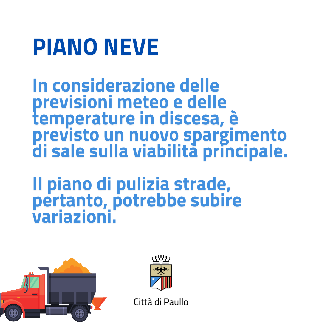 Piano Neve: spargimento di sale sulle strade