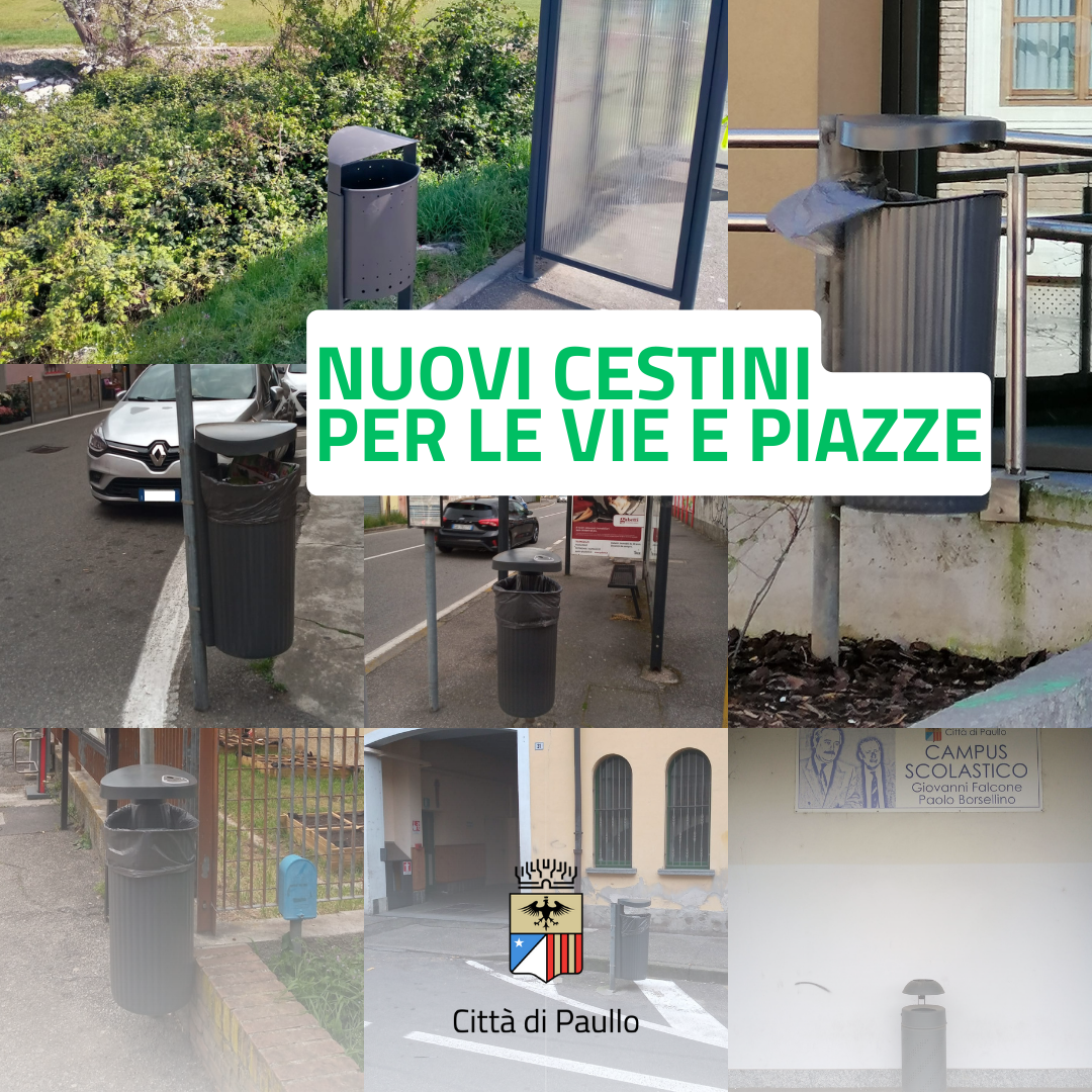 Nuovi cestini per le vie e le piazze