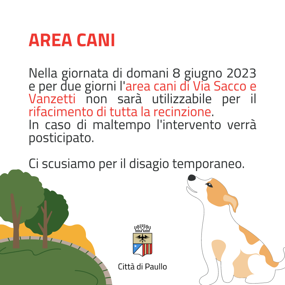 Rifacimento recinzione area cani via Sacco e Vanzetti