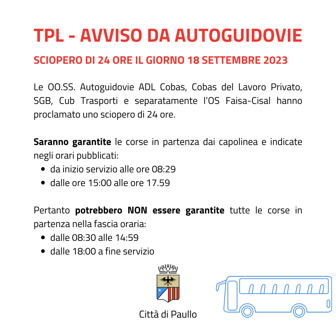 Sciopero personale Autoguidovie 18 settembre 2023