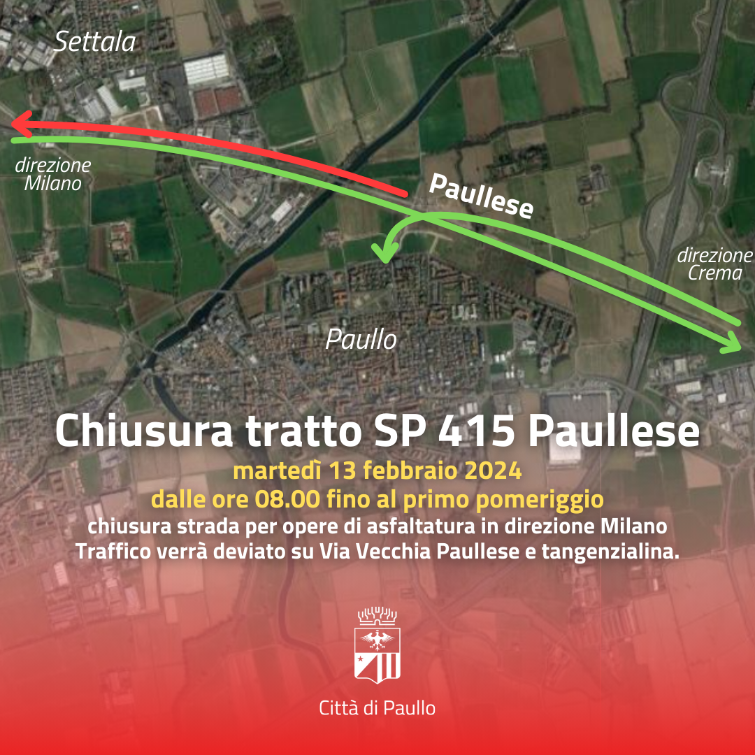 Chiusura tratto "Paullese" verso Milano