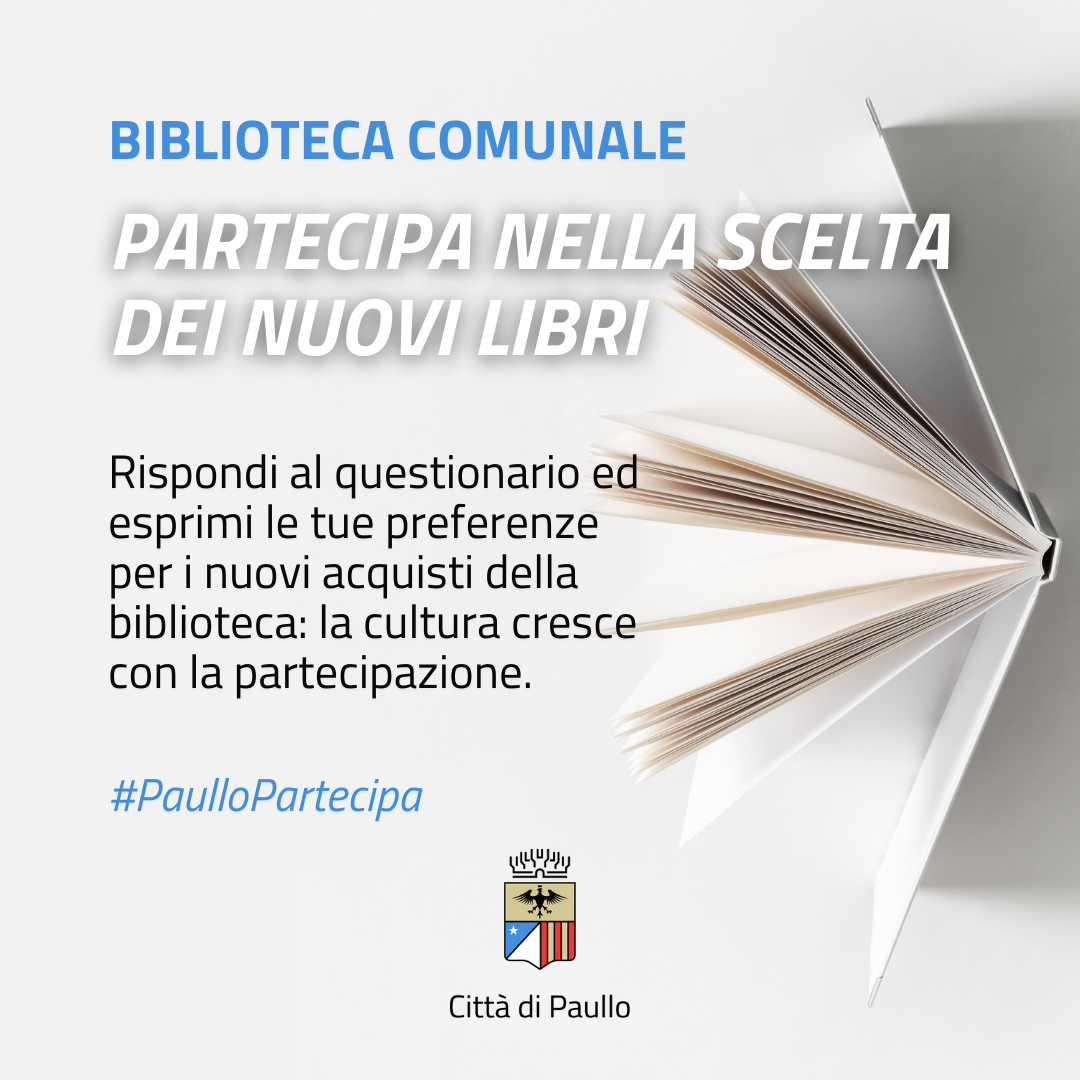 Partecipa nell'acquisto dei nuovi libri per la Biblioteca Comunale