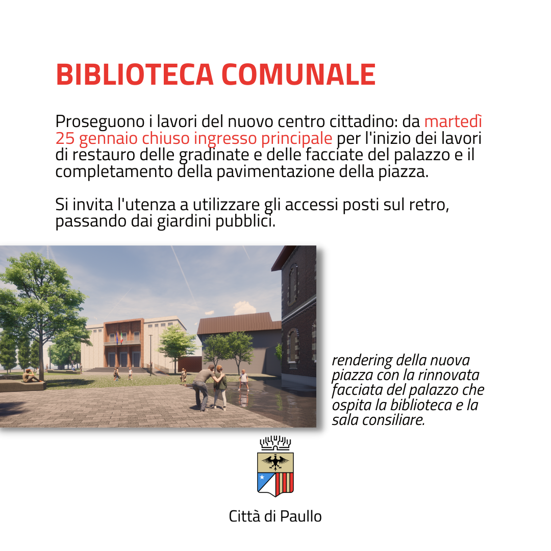 Modifica accesso alla Biblioteca comunale