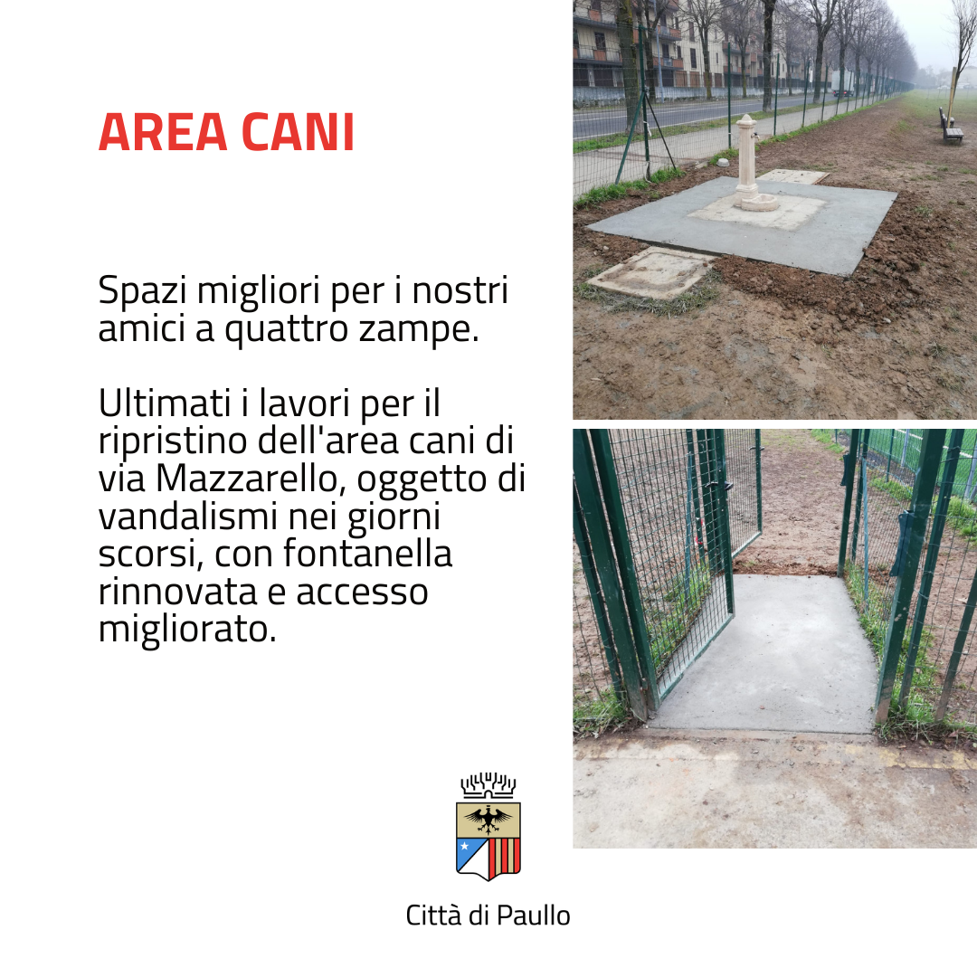 Manutenzione straordinaria area cani via Mazzarello