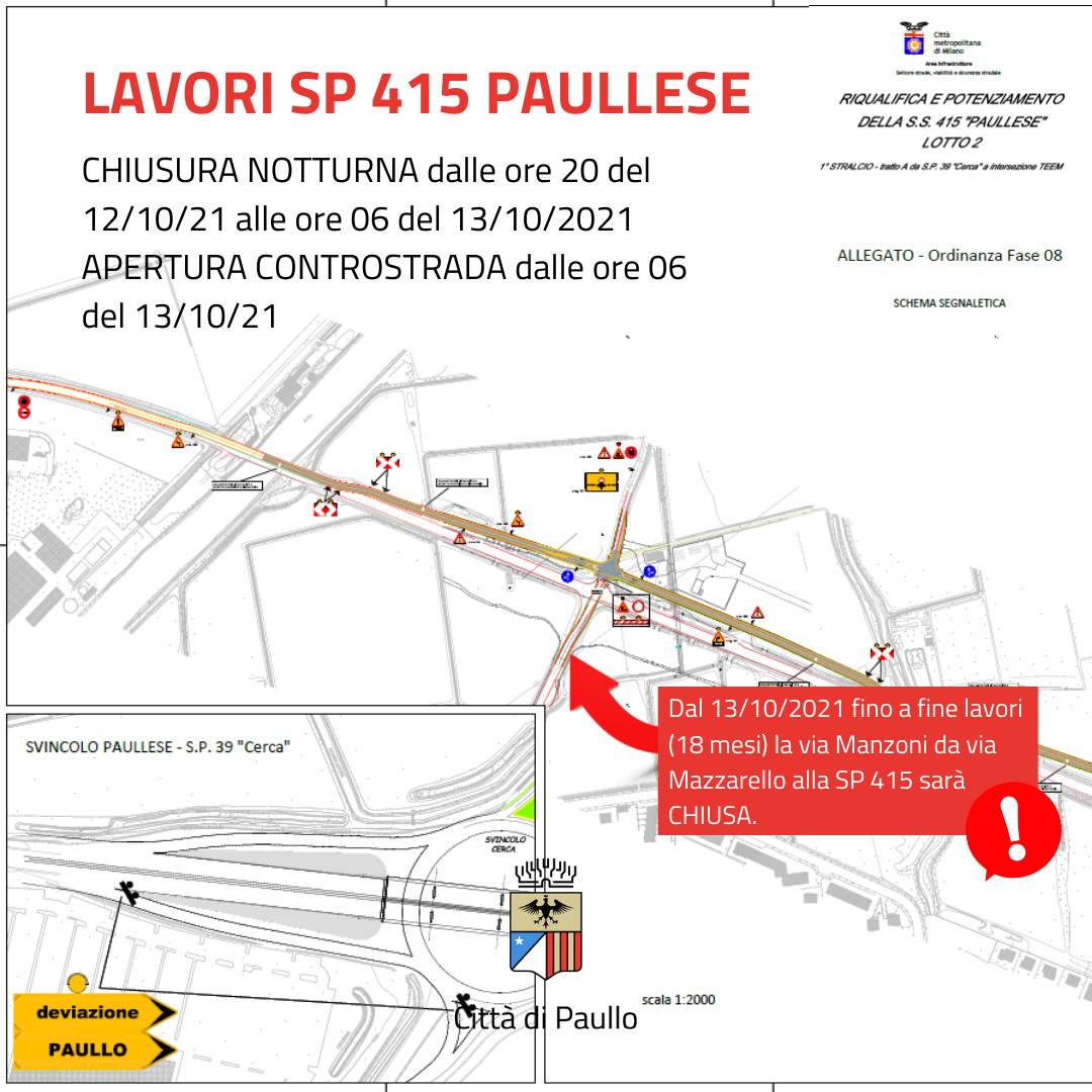 Lavori di riqualificazione e potenziamento SP 415 Paullese