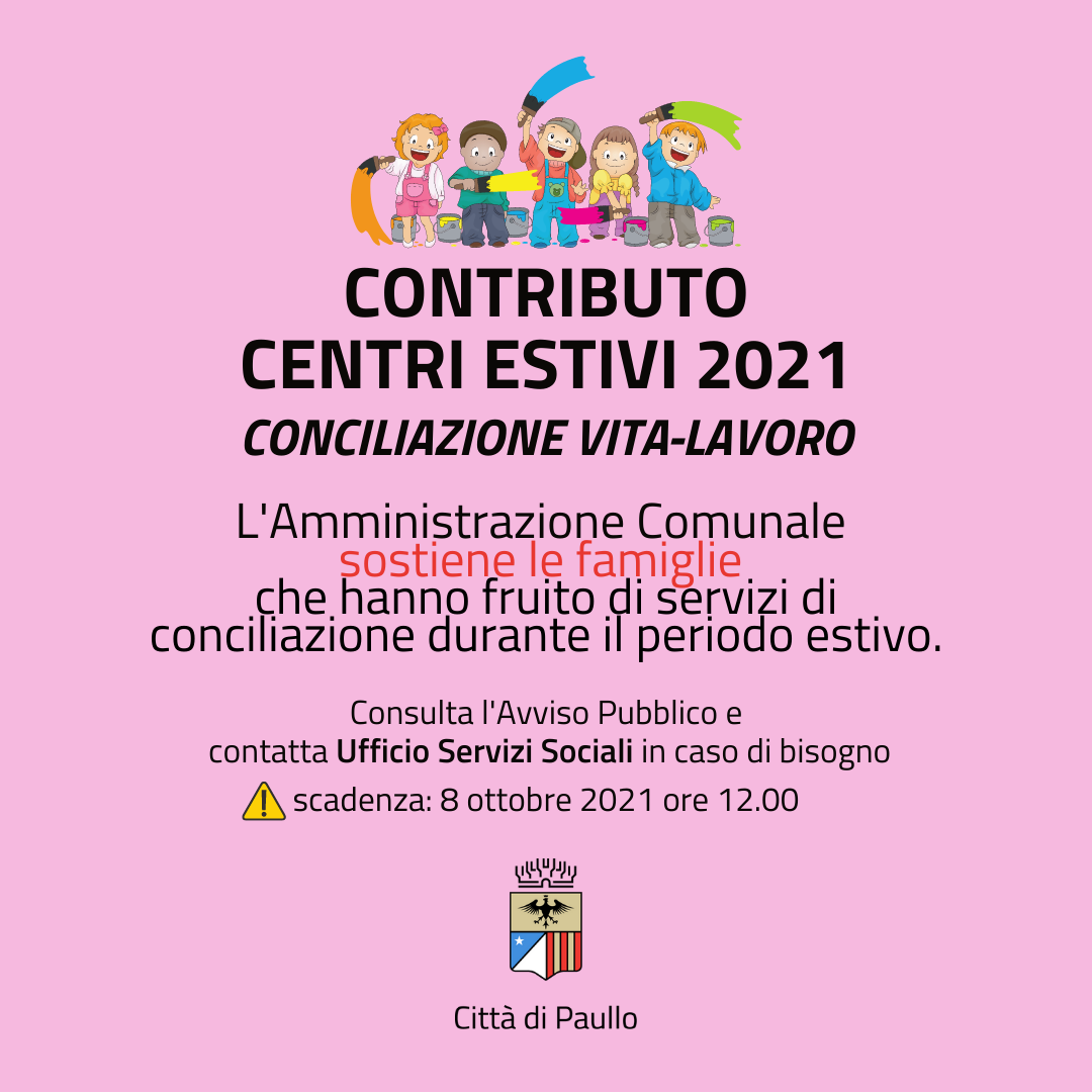 Contributi per Centri Estivi 2021