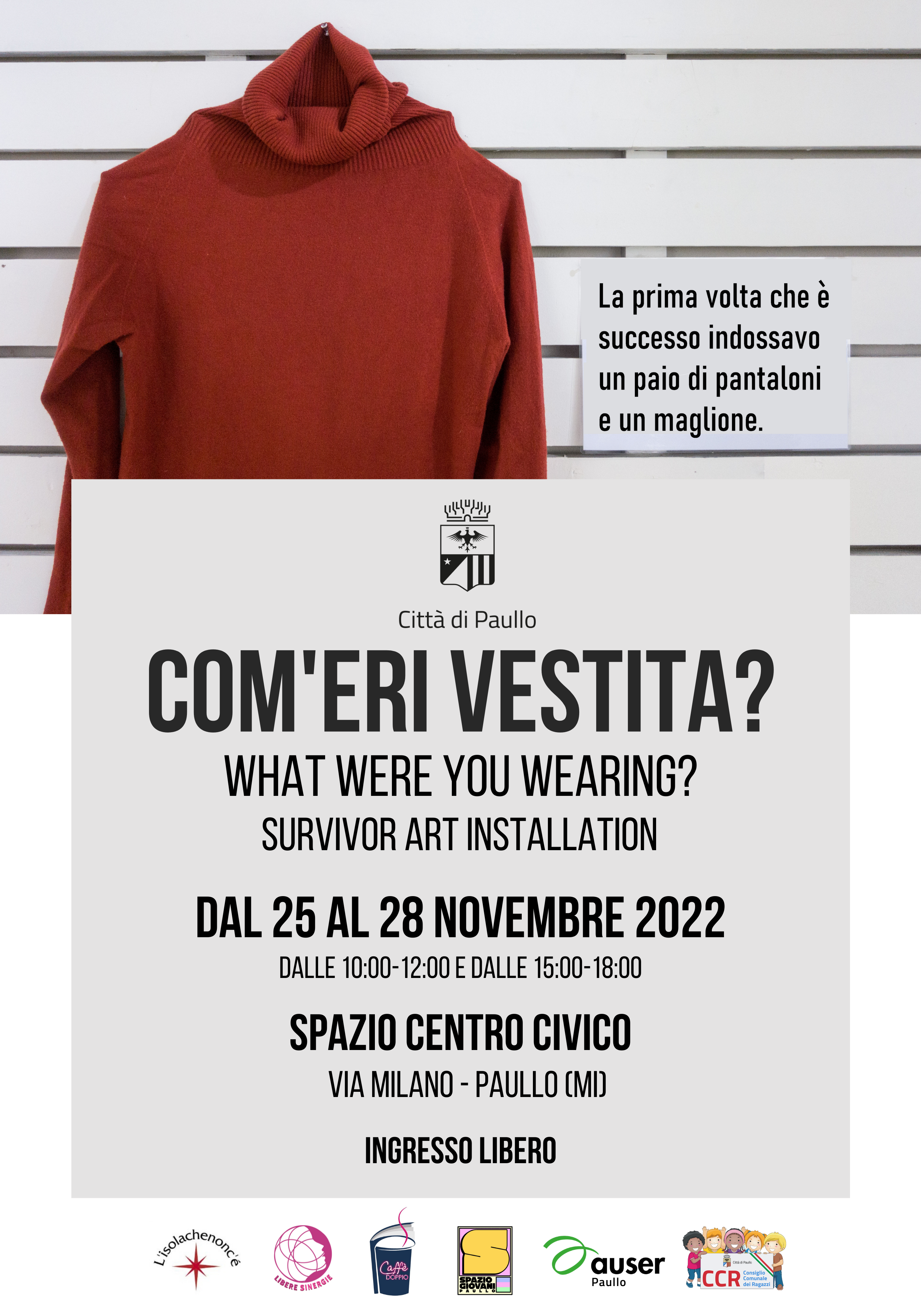 Contro la violenza sulle donne: mostra "Com'eri vestita?"
