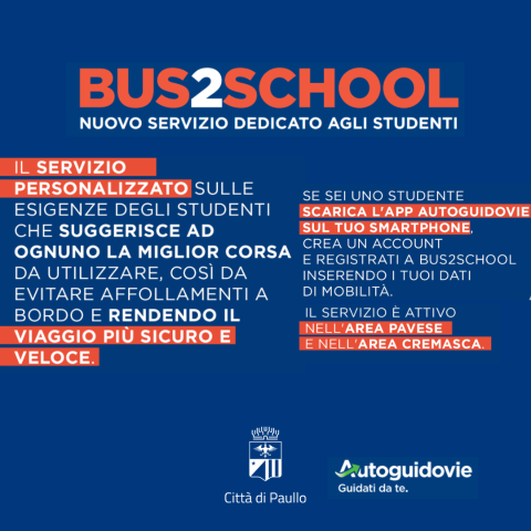 Bus2School, nuovo servizio di Autoguidovie