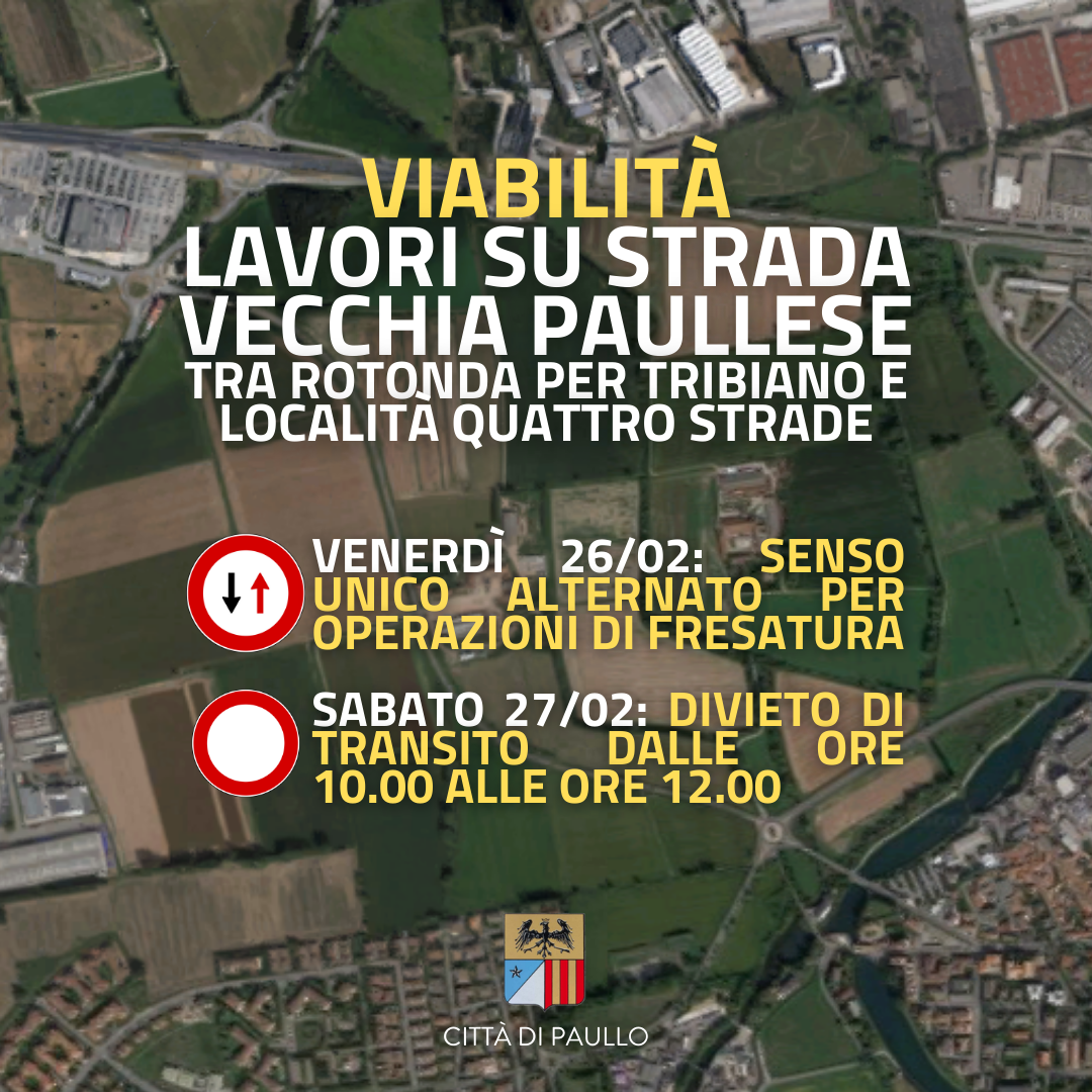 Modifica viabilità per lavori su strada Vecchia Paullese