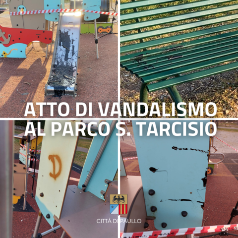 Atto di vandalismo al Parco S. Tarcisio