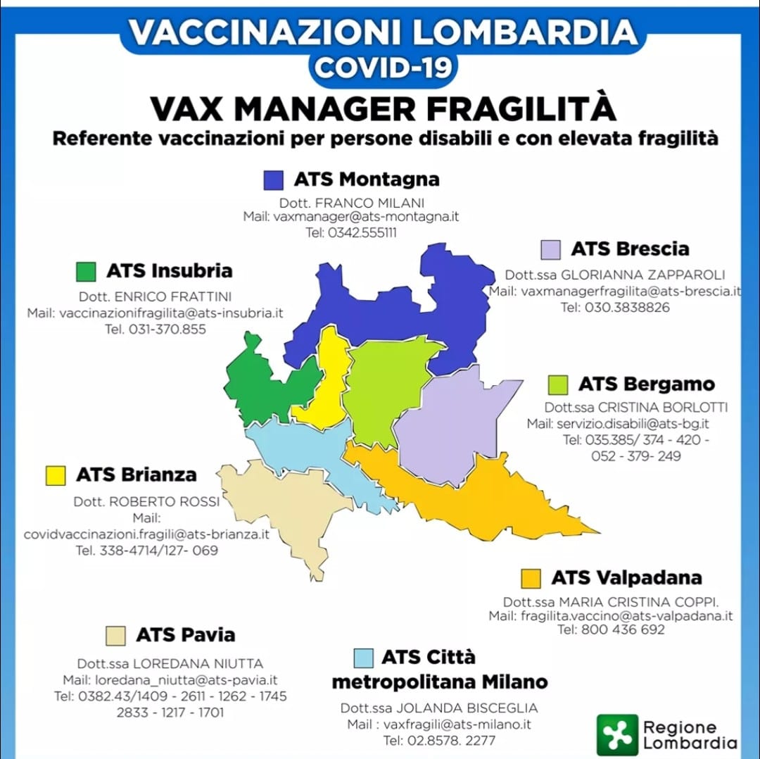 Vax Manager dedicati alle vaccinazioni di persone con elevata fragilità