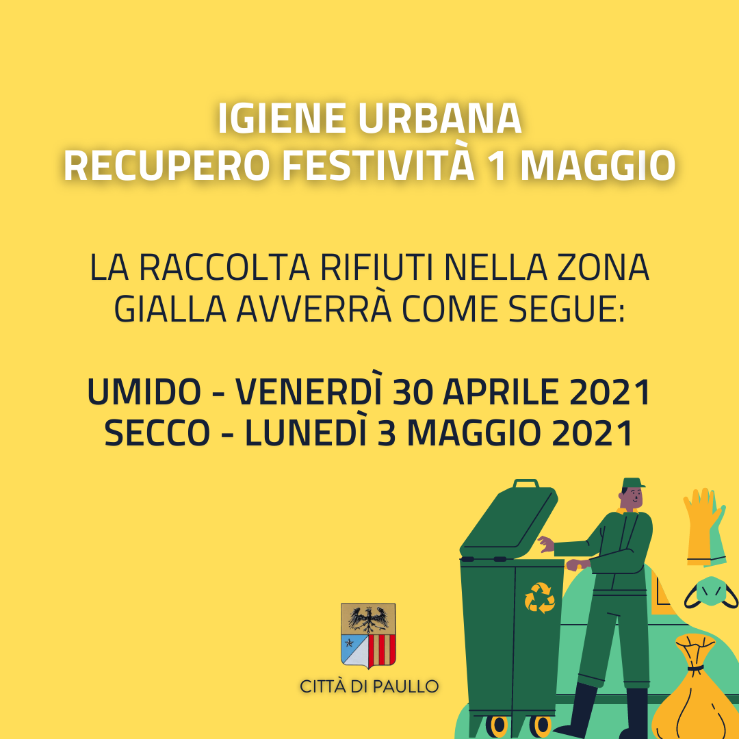 Recupero festività 1 Maggio