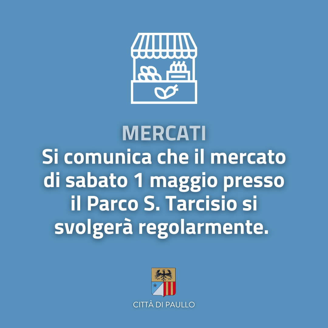 Mercato di sabato 1 maggio