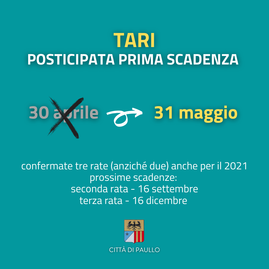 Scadenze TARI 2021