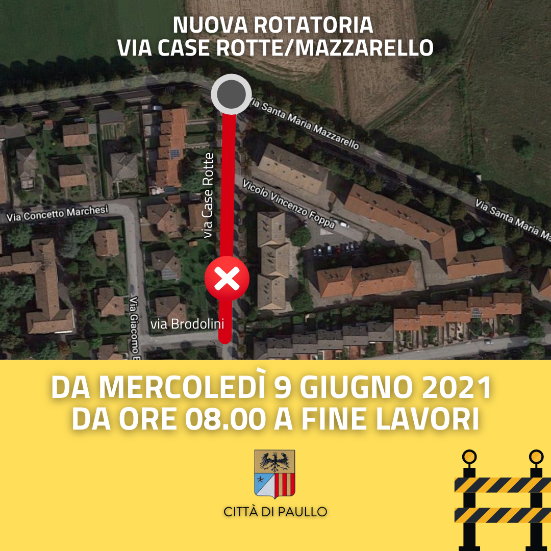 Nuova rotatoria tra via Case Rotte e via Mazzarello