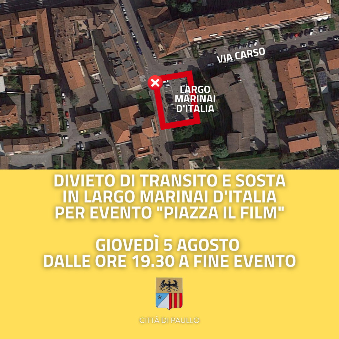 Divieto di transito e sosta in Largo Marinai d'Italia