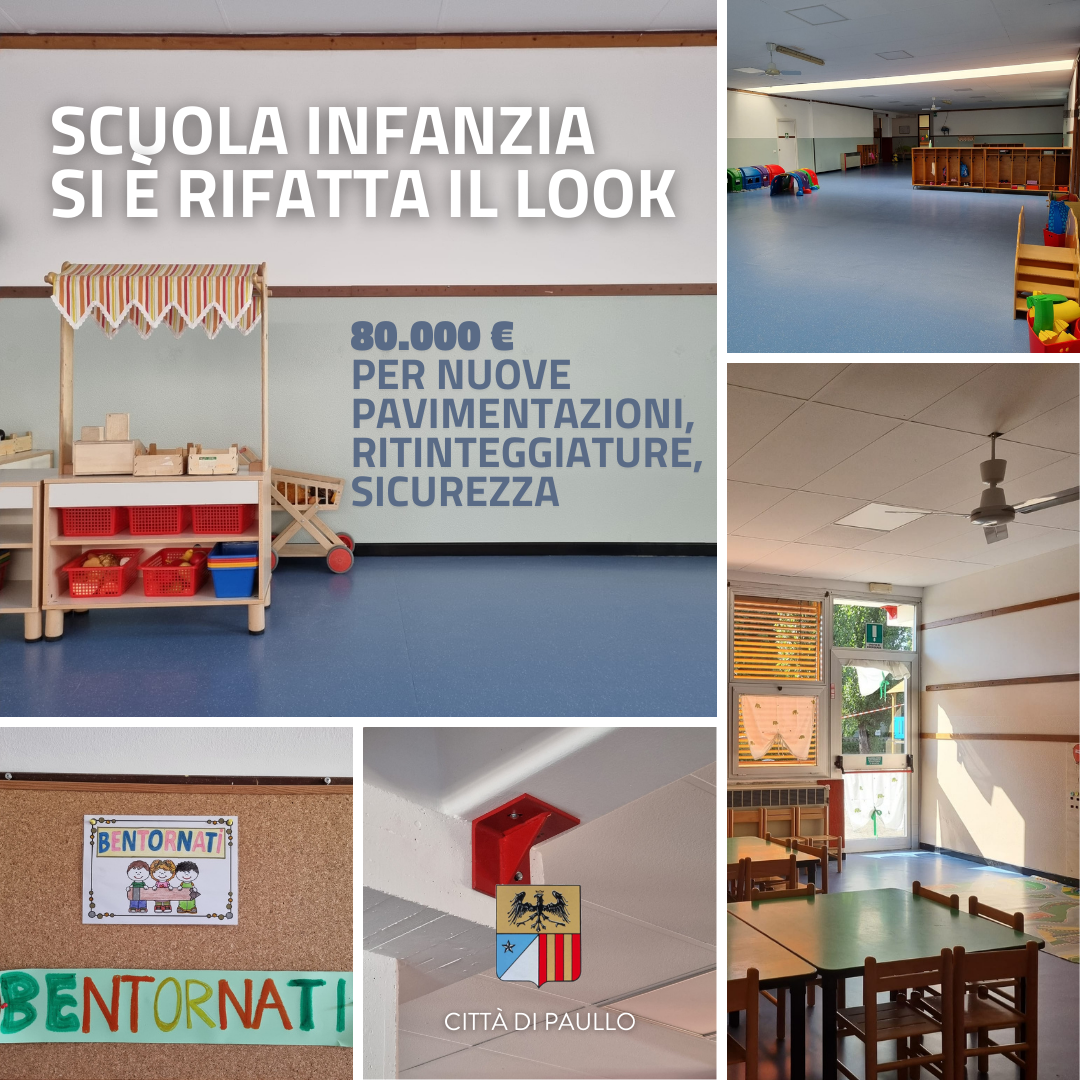 Scuola dell'Infanzia "Gianni Rodari" si è rifatta il look per il nuovo anno scolastico